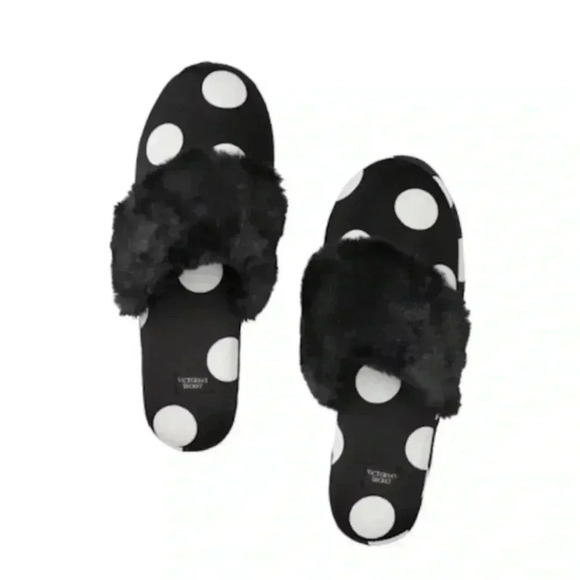 Victorias Secret Polka Dot Slippers - Picture 2 of 7